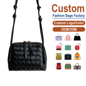 Bolso Bandolera Mini de Piel Sintética Tejida con Doble Cremallera, Bolso de Hombro Cuadrado Pequeño Versátil para Mujer, Ideal para Comercio Transfronterizo - Product Image 1