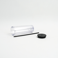 Gobelet isotherme transparent en acrylique à double paroi de 24 oz, style boule à neige, avec trou au fond, pour boissons chaudes et froides, idéal pour la rentrée scolaire des enfants