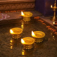 Bougies flottantes LED étanches à la lumière vacillante pour la décoration de Diwali, lampes Diya pour une ambiance chaleureuse à la maison