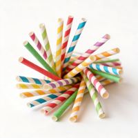 Pailles en papier compostables colorées avec emballage individuel, sans plastique, à base de papier, pour fêtes, pailles multicolores