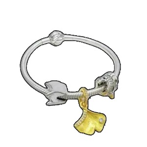 25 925 Sterling Silver Zircon Hyperbole Style Ginkgo Flower Star Heart Anime Charm Bracelet Exquisite Accessory - Product Image 3