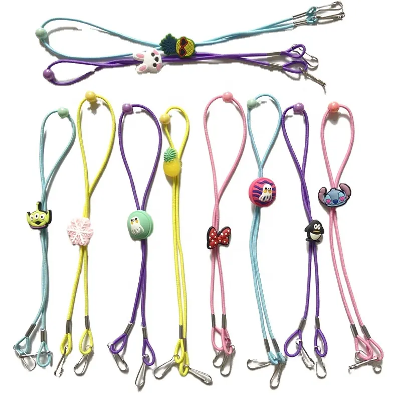 Hot selling cartoon character masking rope with adjustable clip in stock many cartoon clips for students