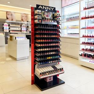 Exhibidor de Esmalte de Uñas Moderno de Acrílico y Metal con Estantes Divisores para Salón, Tienda Minorista, Exhibición de Productos - Product Image 1