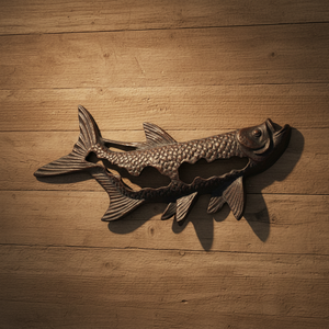 Arte de pared de pescado 3D de hierro fundido para decoración del hogar escultura de Metal para sala de estar o dormitorio - Product Image 1