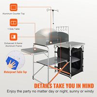 Table de cuisine de camping pliable, table de cuisson extérieure avec sac de rangement, station de cuisson en aluminium pour pique-niques, barbecues, voyages