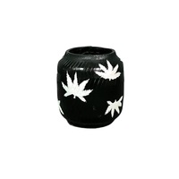 Pot Bunga Hias Dalam Ruangan Aksen Hitam Putih, Dekorasi Rumah, Tempat Tanaman Meja, Penyangga Tanaman Hijau, Dekorasi Meja Kantor Bergaya, Dekorasi Ruang Tamu
