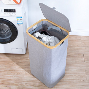 <b>Collapsible</b> Laundry Basket Oxford Cloth Rectangle Foldable Clothing Organizer For Bathroom <b>Storage</b> - Product Image 2