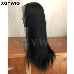Stock 10"-24" drop shipping 100% Virgin unprocessed Malaysian natural color straight glueless full lace Human Hair silk top wigs