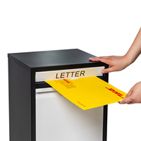 Boîte aux lettres extérieure grande capacité, autoportante, antivol, en acier, avec finition imitation bois, pour jardin