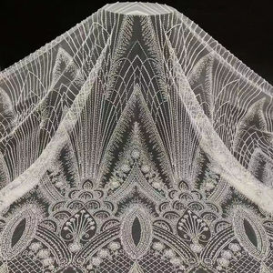 High-quality 100% Polyester Mesh <strong>Sequin</strong> Fabric Adorned with Beads and <strong>Sequins</strong> Luxurious Eco-Friendly Breathable Wedding Fabric - Product Image 1