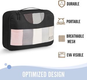 8 - Set Packing <b>Cubes</b> <b>Suitcases</b> Efficient Clothes and Travel Accessories Storage with Durable Portable Breathable Mesh Design - Product Image 5