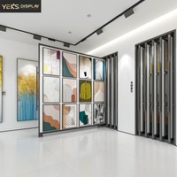 Présentoir métallique personnalisé pour photos, support coulissant pour cadres d'art, présentoir de peintures à pages tournantes pour galeries et musées