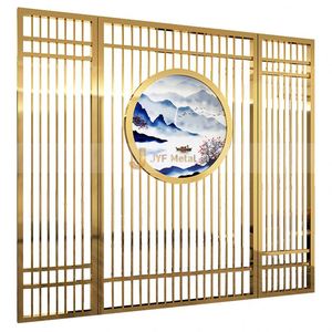 EX355 Partition <b>Wall</b> Decor Metal Decorative Partitions <b>Wall</b> SUS 304 Gold Stainless Divider <b>Screen</b> with Bespoke Design Decoration - Product Image 3