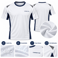 T-shirt personnalisé unisexe léger à col rond, respirant et anti-humidité, à manches courtes, pour le pickleball, vêtements de performance pour équipes et clubs