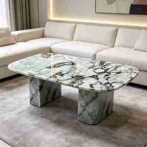 Modern Marble Coffee <b>Table</b> with <b>Adjustable</b> Height Eco-Friendly Home Furniture for Living Room Bedroom & Hotel - Product Image 1