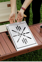 Table de camping pliable multifonctionnelle d'extérieur, table tactique IGT en alliage d'aluminium à grain de bois, portable