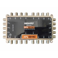 HFL5516C Multiconmutador Satelital en Cascada 5x5x16 950-2150MHz 4 SAT 1 Entrada Terrestre 16 Salidas Compatible con Quattro Quad LNB