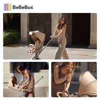 Poussette bébé pliable BeBeBus MAX avec cadre en alliage d'aluminium léger, position assise et inclinable, vue haute, bidirectionnelle, capacité de charge de 15 kg