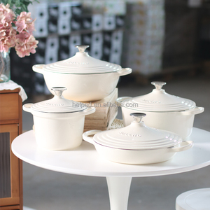 Khuyến Mãi Của New Rực Rỡ Loạt Đúc Sắt Men Nồi Bộ <span class=keywords><strong>3</strong></span> Bộ Với Thép Không Gỉ Xử Lý Sức Khỏe Mẹ Hầm Nồi Cho Súp - Product Image 1