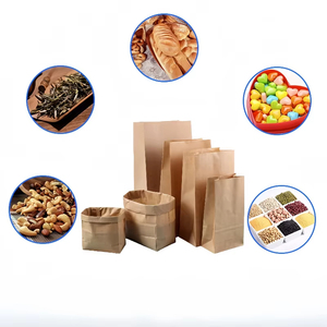 Bolsas <span class=keywords><strong>de</strong></span> Papel Kraft para Alimentos, Panadería, Comida para Llevar, Sushi, Postres, con Fondo Plano, Color Marrón Natural, con Logotipo Estampado en Caliente, Venta al Por Mayor - Product Image 5