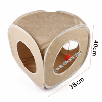 Nouvel Arrivage en Gros : Tunnel Pliable pour Chat en Tissu Type Daim, Cachette Interactive pour Animaux de Compagnie, Jouet d'Intérieur pour Chatons