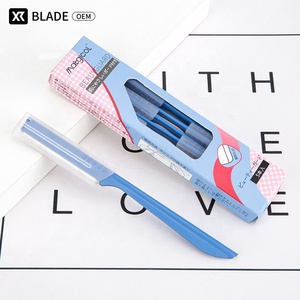 Rasoir à sourcils en métal à poignée droite pour femmes, 5 pièces - Product Image 2
