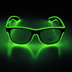 LINLI 3 ModesLight Up LED Glasses Wire Neon Rave Sunglasses Glow In The Dark Flashing Party Sunglasses For Christmas Party