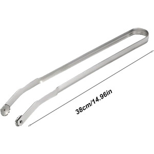Pinzas giratorias para salchichas para barbacoa, pinzas para perros calientes de cocina, pinzas de mango largo para barbacoa de acero inoxidable para voltear tocino, carne, - Product Image 3