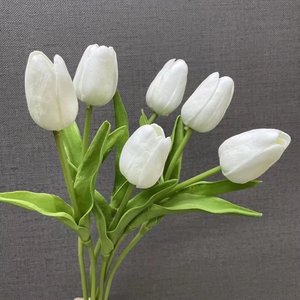 DKB 2024 decorazioni nuziali più popolari tulipani <span class=keywords><strong>blu</strong></span> artificiali di alta qualità seta più realistica - Product Image 3