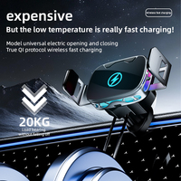 Nouveauté 2025 Mini Chargeur Sans Fil Universel 15W pour Voiture avec Lumière RVB Support de Téléphone pour Voiture pour Montage sur Grille d'Aération pour iPhone