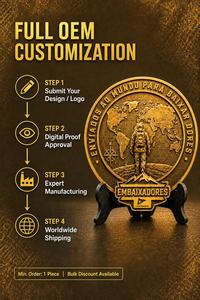 Piatto Souvenir Personalizzato Tracy in Bronzo con Rilievo, Piatto Commemorativo con Incisione 3D della Mappa del Mondo e Supporto in <span class=keywords><strong>Legno</strong></span> - Product Image 5