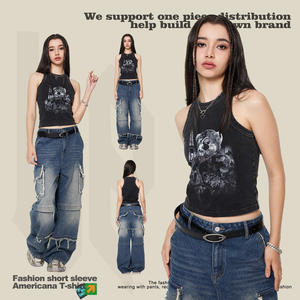 Kadın Retro baharat kızlar dış sıkı yelek kaşkorse kadınlar 2024 yaz yeni Tops - Product Image 3