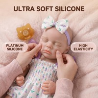 Poupée Reborn en Silicone 100% de 48 cm, Toucher Réaliste, Jouet pour Bébé Nouveau-né, Poupées Reborn en Silicone de 18 Pouces pour Filles