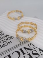 Bracelets Charme de Luxe pour Femmes, en Forme de U, Légers et Délicats, avec Zircons Brillants Incrustés et Placage Or 18 Carats, Bijoux de Mode