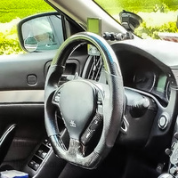 Volant en cuir avec LED en fibre de carbone véritable pour Infiniti G37 G35 2008 2013, ajustement d'origine