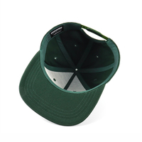 Casquettes Snapback à visière plate vert feuille tropicale en polyester et coton, 5 panneaux, logo brodé, style Hip Hop
