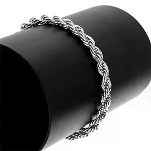 Pulsera de Fiesta, Accesorios Plateados, Cadena de Cuerda de 4MM, 40-60cm, 2 Piezas, Collar y Pulsera para Hombre y Mujer, Regalo de Boda, Joyería de Moda - Product Image 6