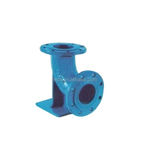 DI ISO2531/EN545 raccords de tuyauterie en fonte ductile coudée à 90 degrés douille de bride coudée coudée peinte DN50/1200 pour PE/PVC - Product Image 1