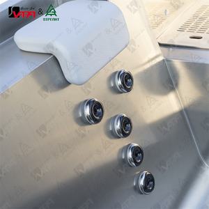 Vapasauna extérieur pour 4 personnes, bain à remous hybride, bain à remous chauffé au bois et électrique avec contrôle SpaNET, avec jets de massage - Product Image 4