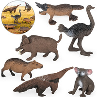 yxs Ensemble de figurines d'animaux miniatures de simulation cognitive pour enfants : Autruche, ornithorynces, capybara, marmotte, sanglier