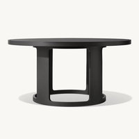 Ensemble de table à manger d'extérieur moderne en aluminium imperméable en bois de teck en rotin pour les cours, les jardins, les hôtels, les parcs, les plages, les écoles