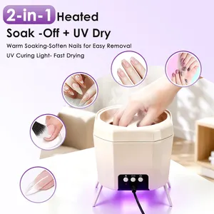 Appareil électrique pour retirer le vernis gel, lampe UV LED pour ongles avec bol chauffant pour dissoudre le vernis, 2 en 1, sécheuse à vernis gel, outil de manucure et pédicure - Product Image 1