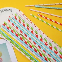 6*300mm Bâtonnets de sucettes en papier imprimés colorés de qualité alimentaire jetables pour accessoires de fête, bar, barbe à papa, 100 pièces par sac