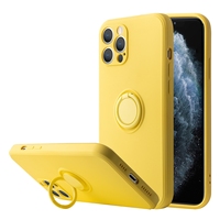 IPhone 14 silikon Kickstand durumda, mikrofiber bez astar yastık halka tutucu TPU telefon iPhone için kılıf 14 13 12 11 Pro Max