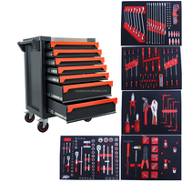 Chariot à outils roulant 420 pièces, chariot à outils multi-tiroirs avec ensemble d'outils en mousse EVA pour la réparation automobile