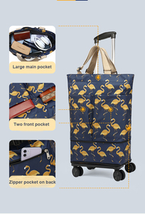 Muti-chức năng mua sắm tote giá cả cạnh tranh phụ nữ Xe đẩy Túi du lịch Trọng lượng nhẹ Túi du lịch với bánh xe xe đẩy Kit - Product Image 6