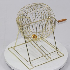 Jeu de <span class=keywords><strong>Bingo</strong></span> Huaxi avec cage en fil métallique, 75/90/100 balles, machine à loterie rotative, jouet artisanal non toxique et léger - Product Image 1