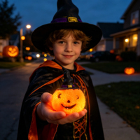 Vente directe usine – Décorations classiques en TPR en forme de citrouille fantôme lumineuses, anti-stress, pour fêtes, festivals et cadeaux d'Halloween