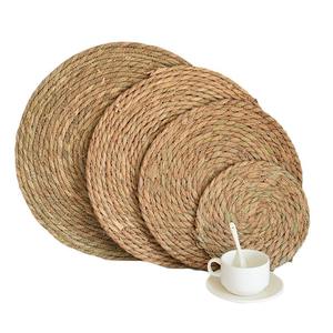 Set de table rond en paille tressée de style pastoral vietnamien, tapis isolant pour tasse à thé, pour table à manger, table basse - Product Image 5