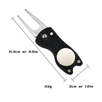 Usine Rouge Pliable Nettoyant Magnétique Rétractable Swith Lame Golf Accessoires Golf Réparation Divot Pitch Fourche Golf Divot Outil